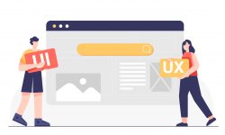 Web designers UI UX have to consider both aesthetics and ease of use that will confuse users. Vector cartoon illustration flat design